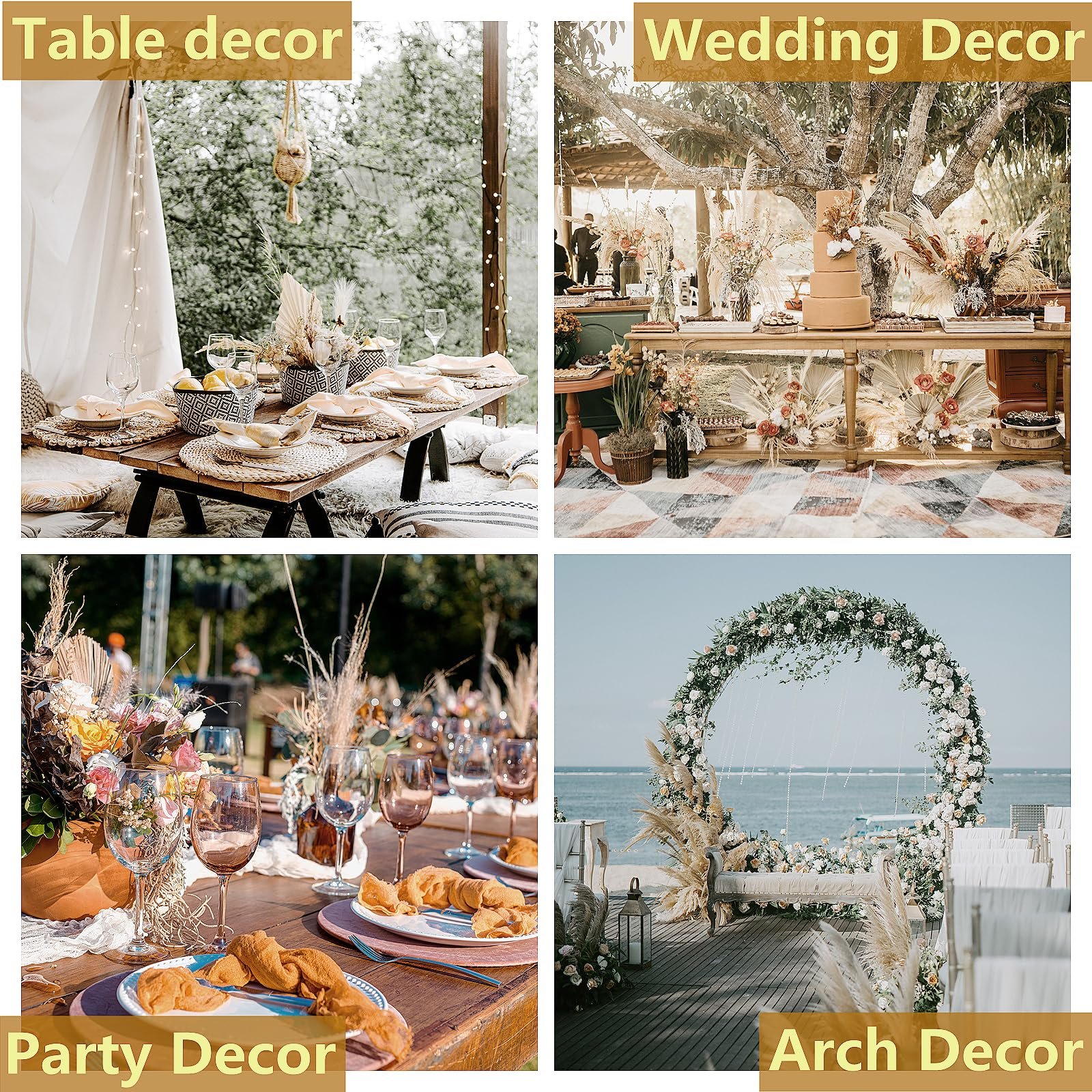 G3 73PCS Cream Pampas Grass Boho Home Decor Fluffy Room Phragmites Decoration Natural Bunny Tail Grass Dried Flowers Bouquet