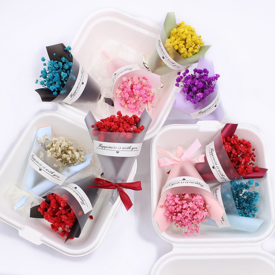 New Design Creative Dried Roses Flower Bouquet for Valentines Day Mothers Day Birthday Gift Romantic Carton Box Party 24*8.5cm