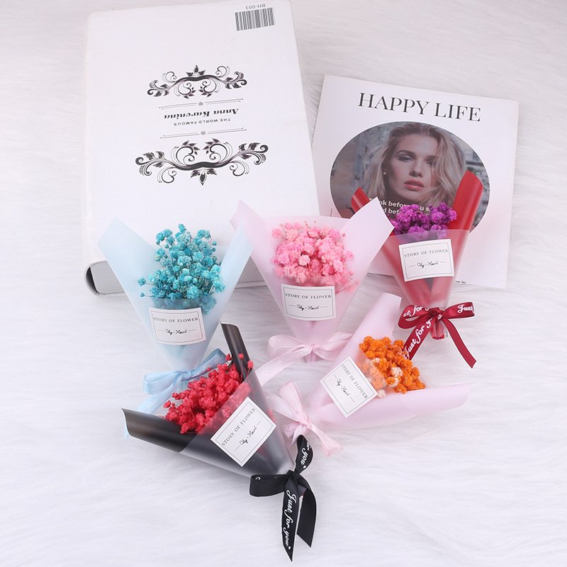 New Design Creative Dried Roses Flower Bouquet for Valentines Day Mothers Day Birthday Gift Romantic Carton Box Party 24*8.5cm
