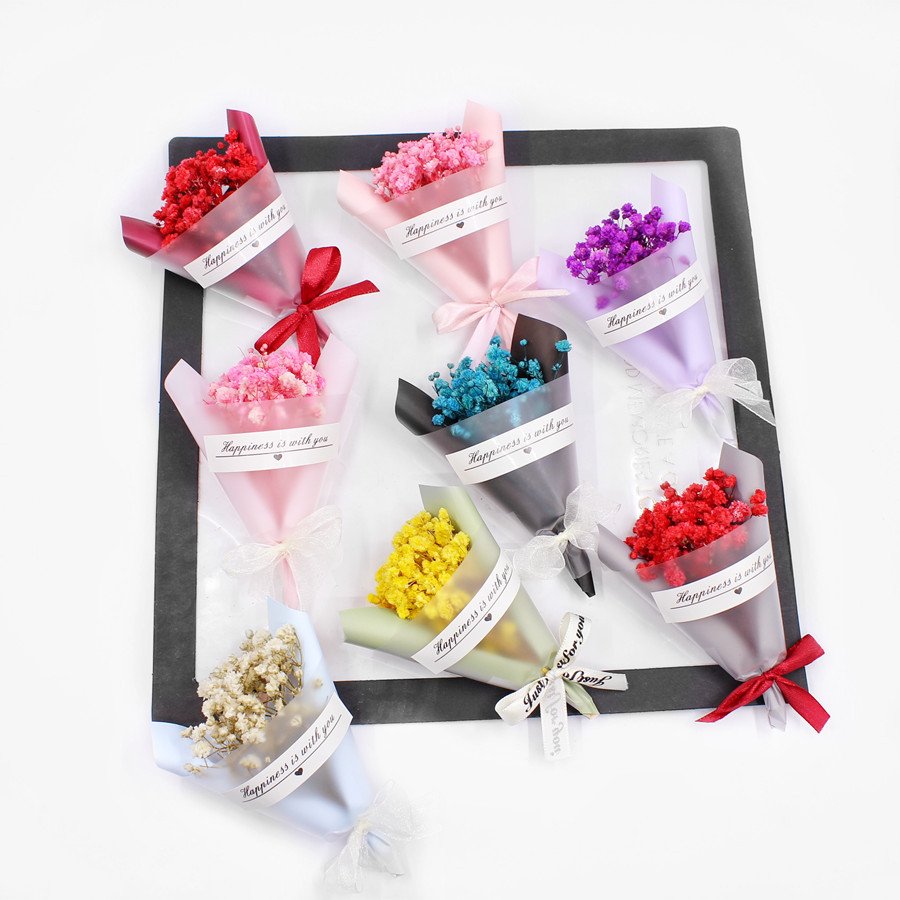 New Design Creative Dried Roses Flower Bouquet for Valentines Day Mothers Day Birthday Gift Romantic Carton Box Party 24*8.5cm