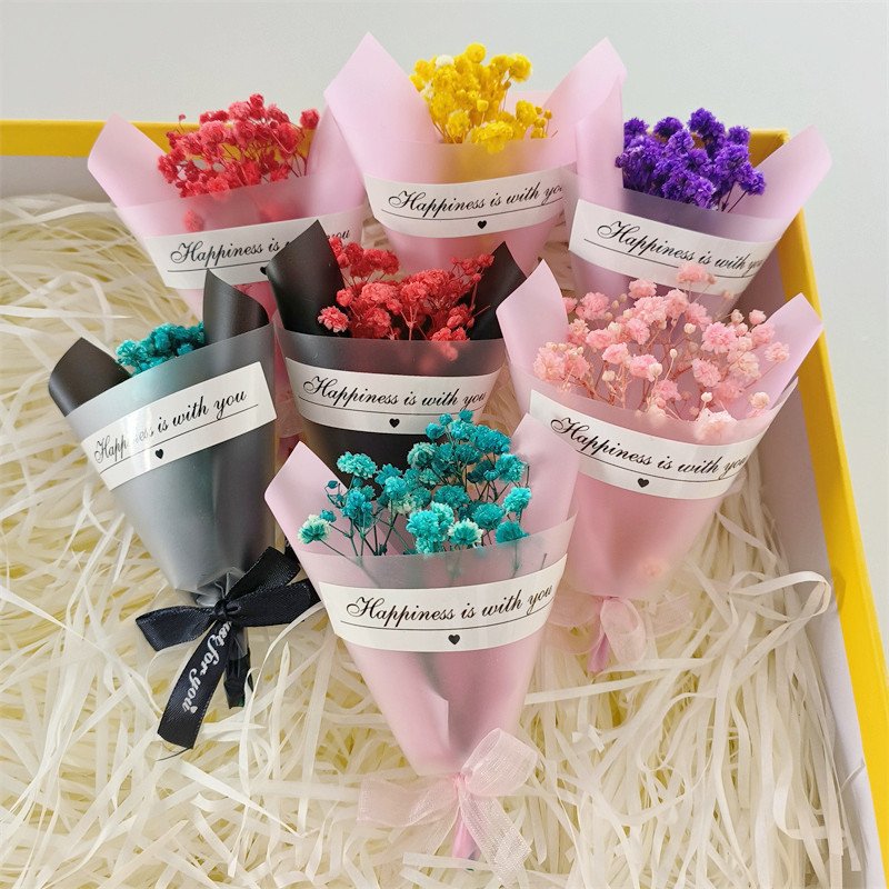 New Design Creative Dried Roses Flower Bouquet for Valentines Day Mothers Day Birthday Gift Romantic Carton Box Party 24*8.5cm