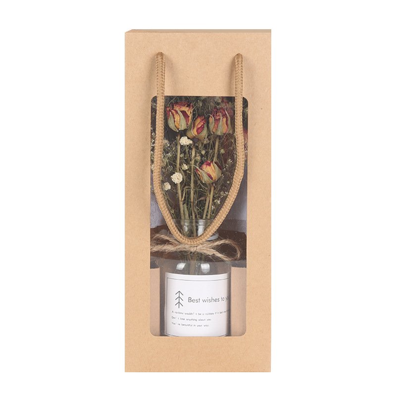 New Arrival Decorative Flowers Gift Box Glass Bottle Preserved Flowers Dried Flower Mother's Day OEM Designs Highly Welcomed