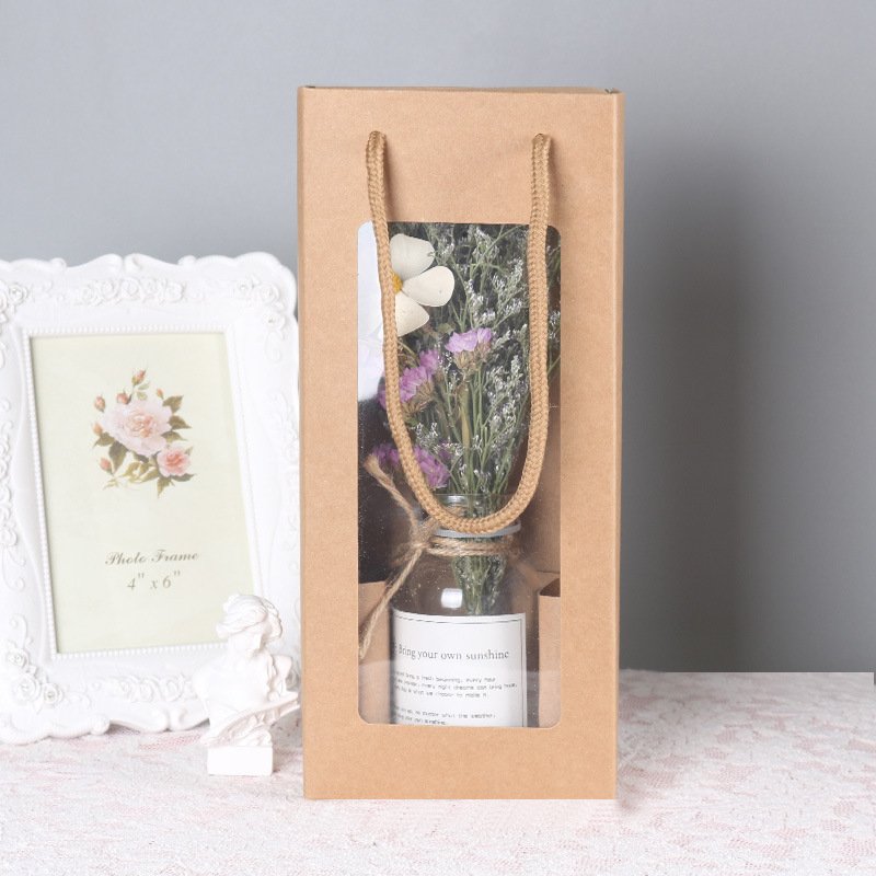 New Arrival Decorative Flowers Gift Box Glass Bottle Preserved Flowers Dried Flower Mother's Day OEM Designs Highly Welcomed