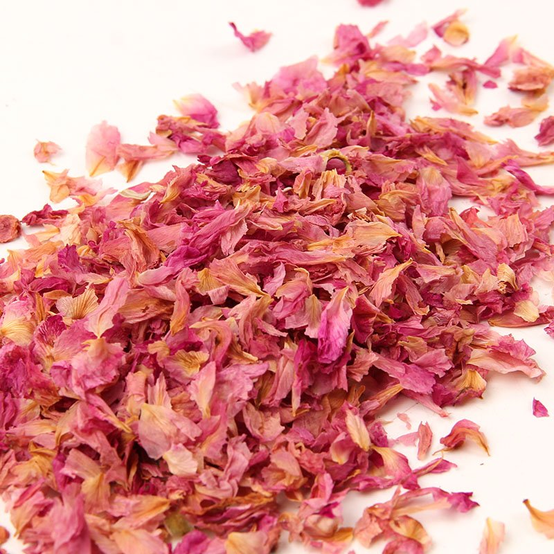 Clean Small Dried Flower Dry Organic Dry Petals Pure Light Pink Dried Rose Petals for Wedding Confetti/Tea/Candle/Cake