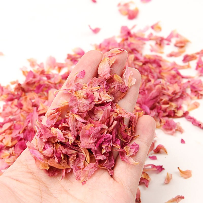 Clean Small Dried Flower Dry Organic Dry Petals Pure Light Pink Dried Rose Petals for Wedding Confetti/Tea/Candle/Cake