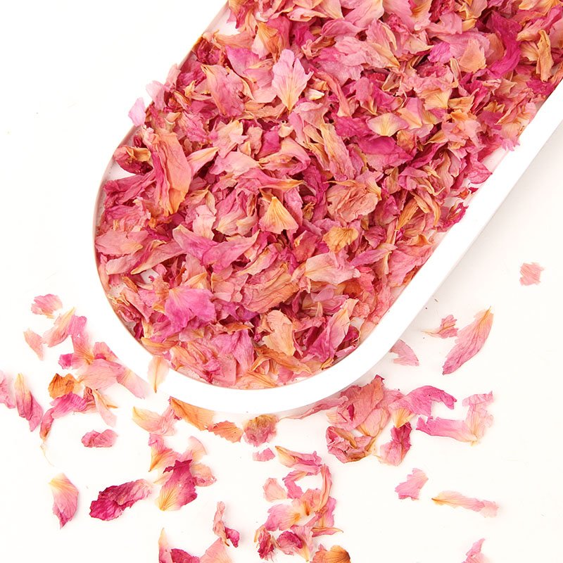 Clean Small Dried Flower Dry Organic Dry Petals Pure Light Pink Dried Rose Petals for Wedding Confetti/Tea/Candle/Cake