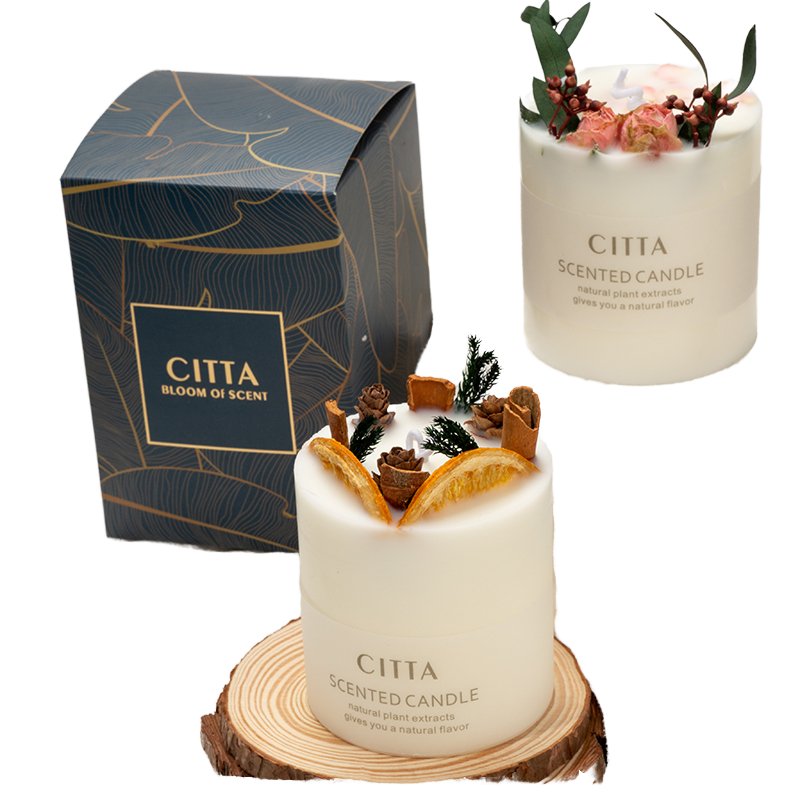 Hot Selling Handmade Candles Various Fragrance Scented Candles Dried Flower Candles White Home Decor Soy Wax for Wedding