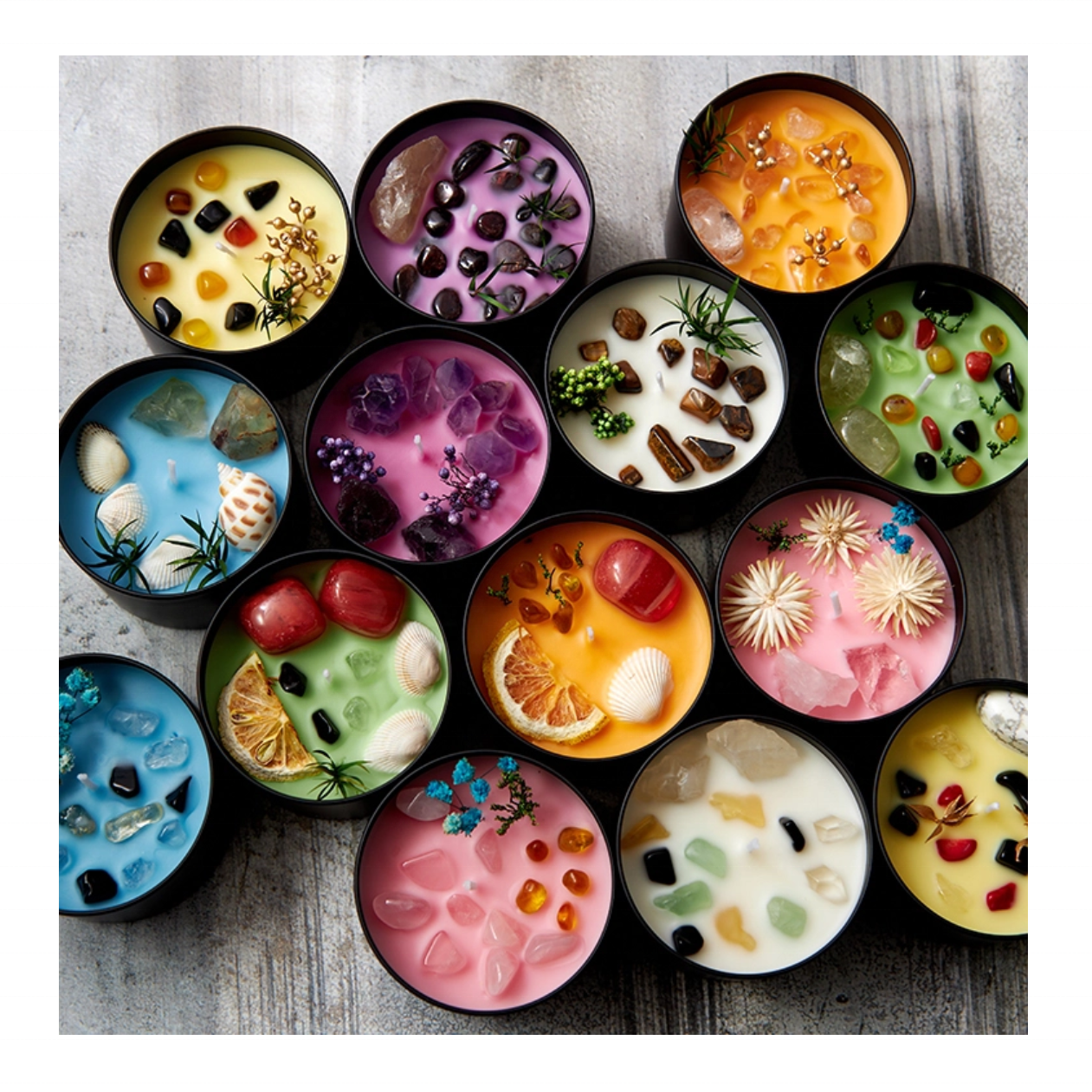 Wholesale Home Fragrance Custom Label Aroma Luxury Aromatherapy Natural Soy Wax Crystal Candle