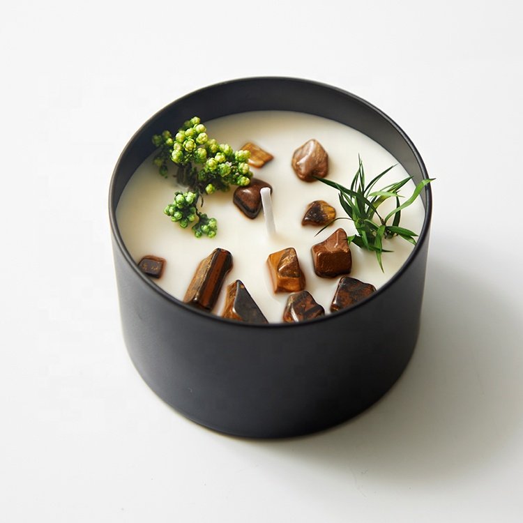 Wholesale Home Fragrance Custom Label Aroma Luxury Aromatherapy Natural Soy Wax Crystal Candle