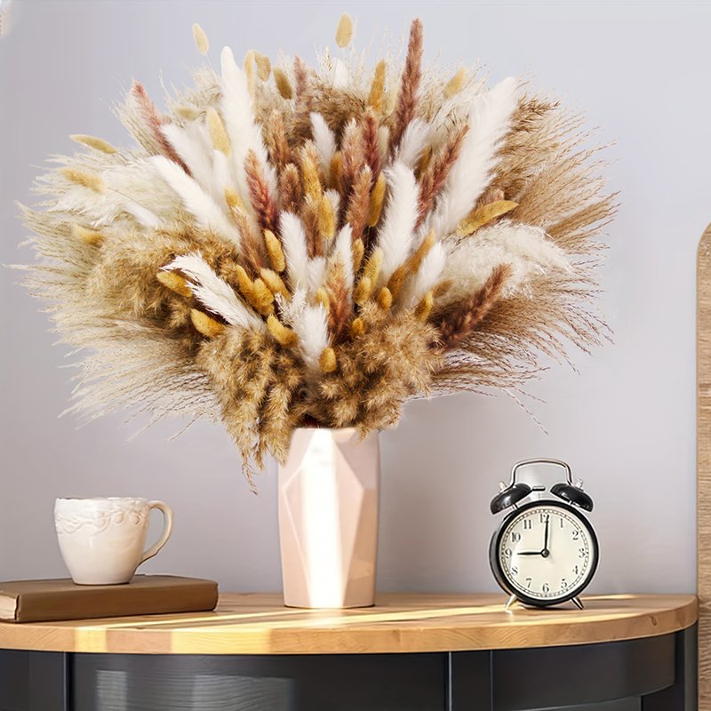 Boho Pampass Grass Bouquet Natural Dried Flower Branch Multicolor Fluffy Pampas Grass Decor Wedding Home Decoration Flowers