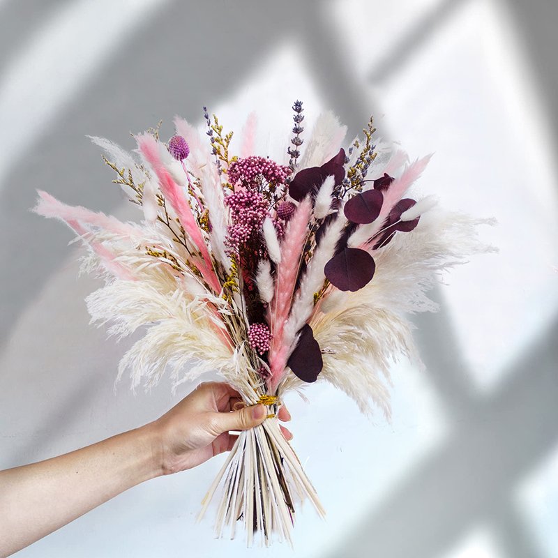 Boho Pampass Grass Bouquet Natural Dried Flower Branch Multicolor Fluffy Pampas Grass Decor Wedding Home Decoration Flowers