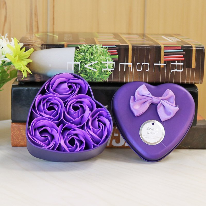 Rose soap flower heart shaped small gift eternal life flower gift box decorative small dried flowers wholesale