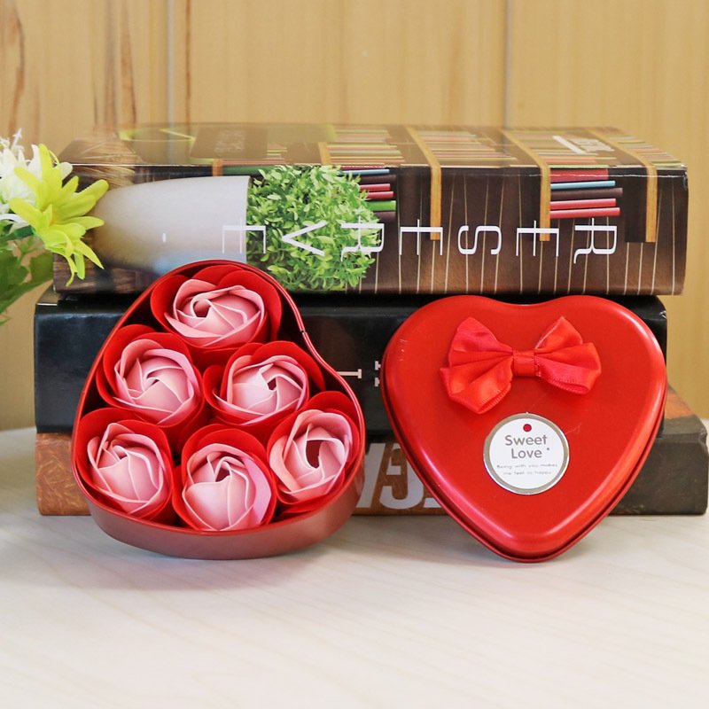 Rose soap flower heart shaped small gift eternal life flower gift box decorative small dried flowers wholesale