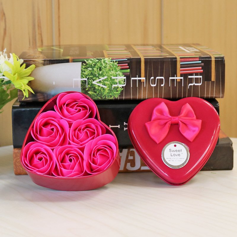 Rose soap flower heart shaped small gift eternal life flower gift box decorative small dried flowers wholesale
