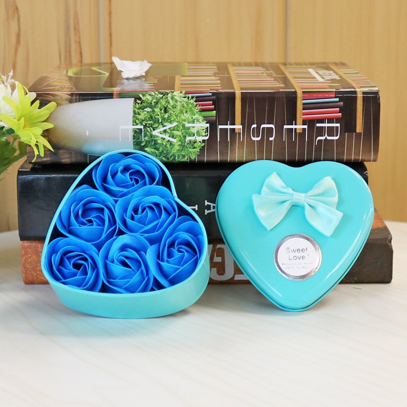 Rose soap flower heart shaped small gift eternal life flower gift box decorative small dried flowers wholesale