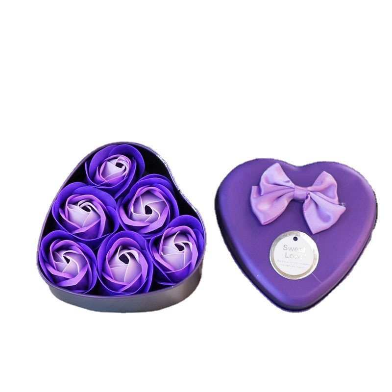 Rose soap flower heart shaped small gift eternal life flower gift box decorative small dried flowers wholesale