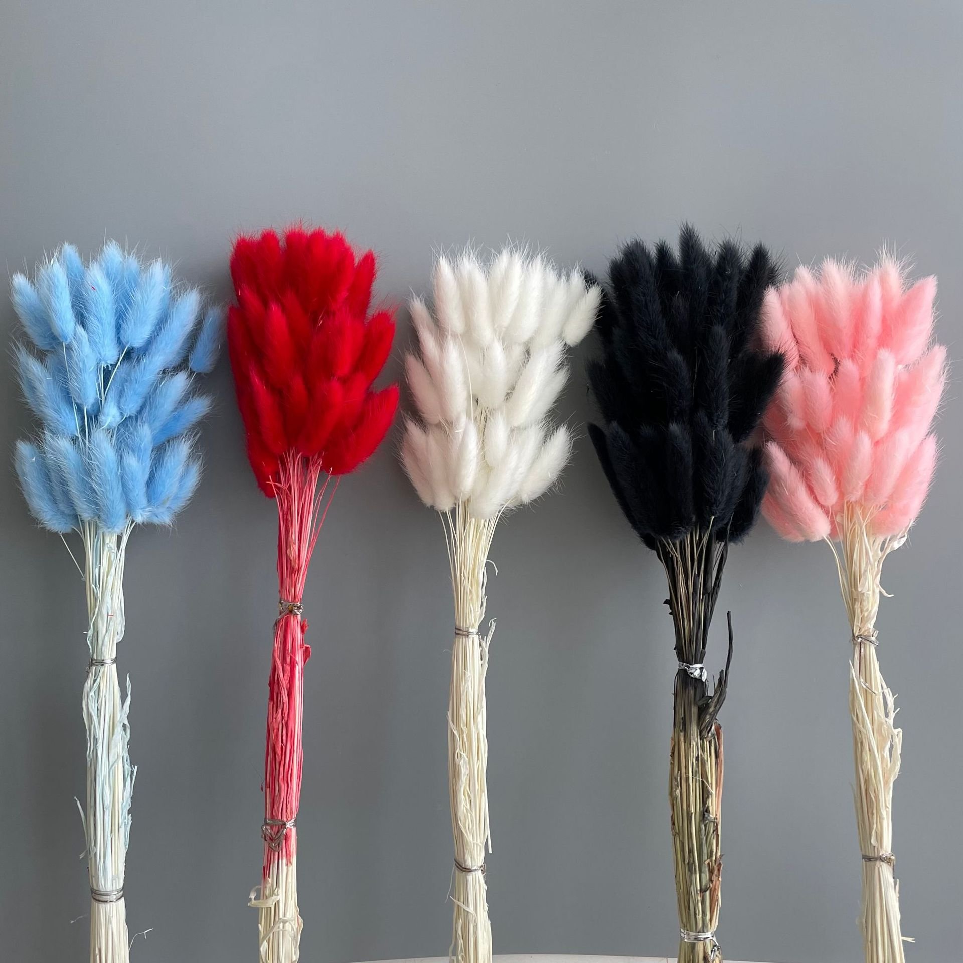 DP-003 Wholesale Dry flower pampas flower bouquets 50 heads Rabbits Tail Grass Bunny Tails Dried Flowers