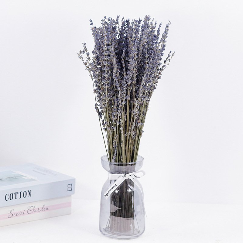 Dried Purple Lavender Flowers Bundle Dried Preserved Lavender Bouquet for Shower Wedding Home Vase Decor Crafts