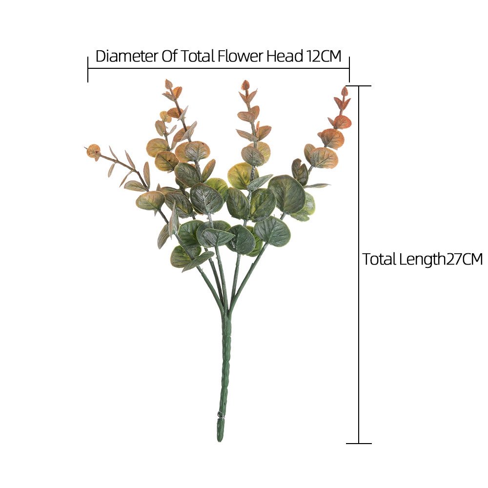 Wholesale Customized Indoor Artificial Plant Good Quality Plastic Green Dried Eucalyptus Stems Flowers for home decor Christmas