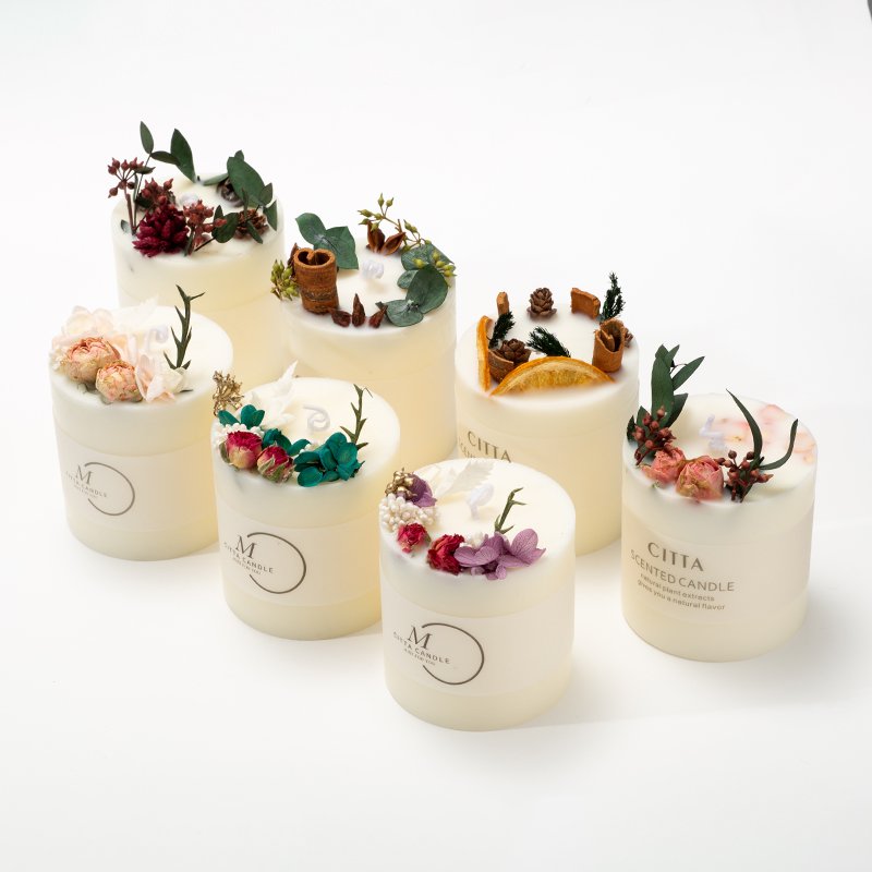 Nordic Luxury Smokeless Forest Soy Wax Gift Romantic Holiday Dried Flowers Scented Candle Home Decorative Souvenir