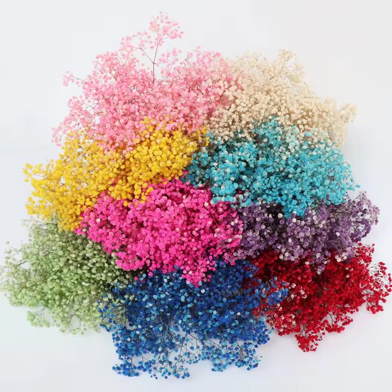 Factory Wholesale pink preserved baby's breath floral dried baby breath gypsophila babysbreath bouquet flower