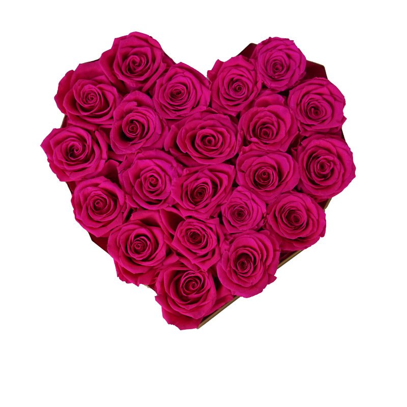 Natural Rose Preserved Roses In High Quality Heart Gift Box For Preserved Flower Bouquet Wedding Gift