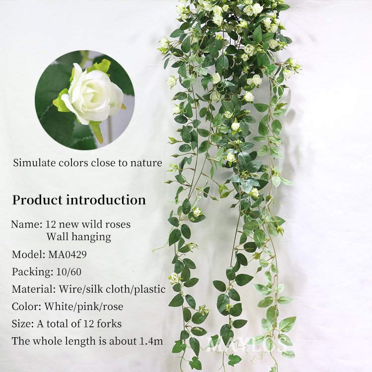 Maylos Hot selling high quality gorgeous 180CM rose briar for home decoration