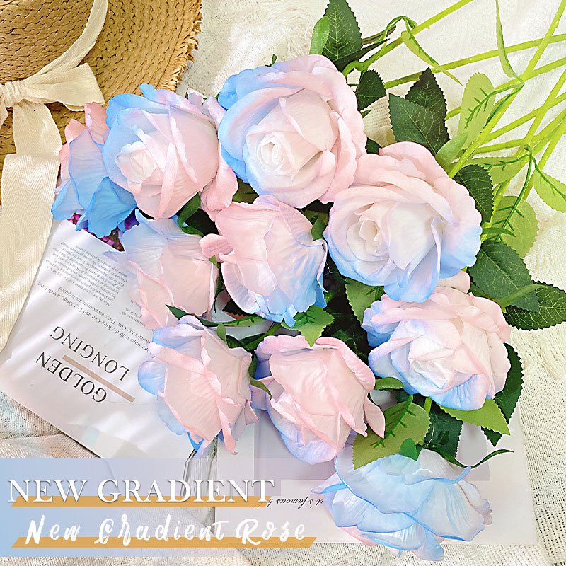Artificial rose bouquet Silk flower Single flannel flower Living room wedding Valentine's Day decoration dried flowers