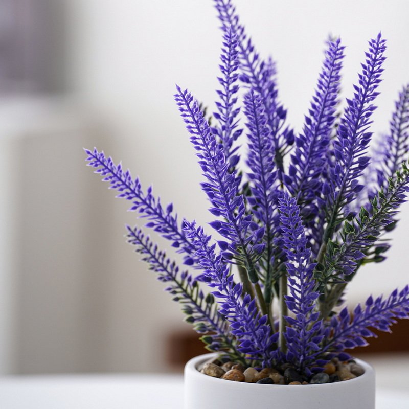 Hot Sale Artificial Lavender Potted Flowers Potted Lavender Flower Faux Flower Planter For Home Decor