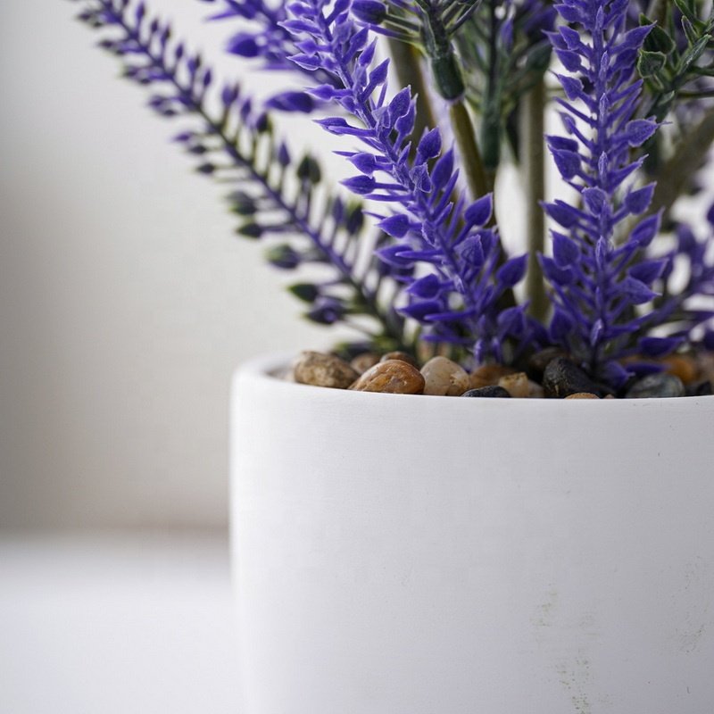 Hot Sale Artificial Lavender Potted Flowers Potted Lavender Flower Faux Flower Planter For Home Decor