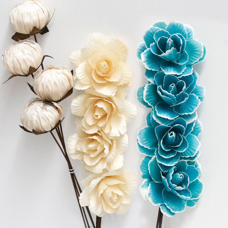 Brand New Cheap Handmade Artificial Preserved Real Flowers Dried Asian Peonies Wood Flowers Red White Flowers For Decoration