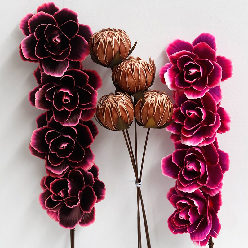 Brand New Cheap Handmade Artificial Preserved Real Flowers Dried Asian Peonies Wood Flowers Red White Flowers For Decoration