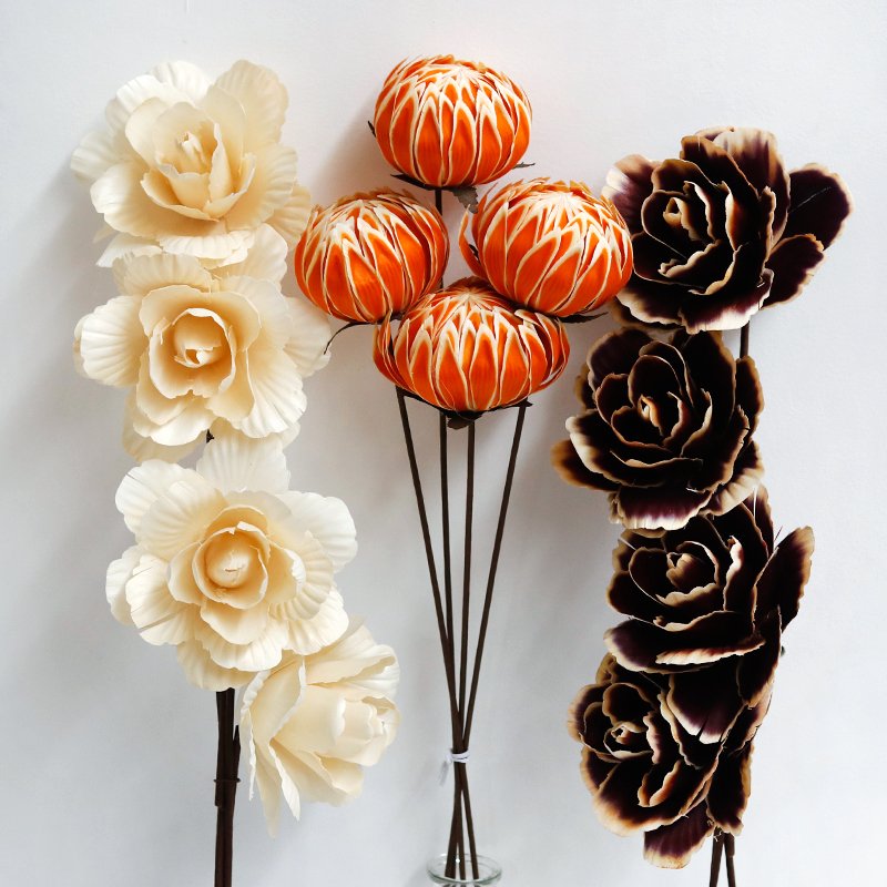 Brand New Cheap Handmade Artificial Preserved Real Flowers Dried Asian Peonies Wood Flowers Red White Flowers For Decoration