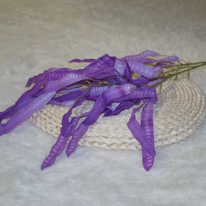Wholesale Pink Decor Leather Flowers Nature Bean and Wedding Centerpiece Flower for Home and Wall Decor haricot