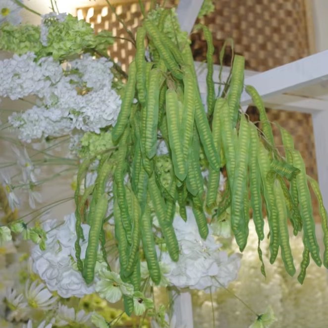 Wholesale Pink Decor Leather Flowers Nature Bean and Wedding Centerpiece Flower for Home and Wall Decor haricot