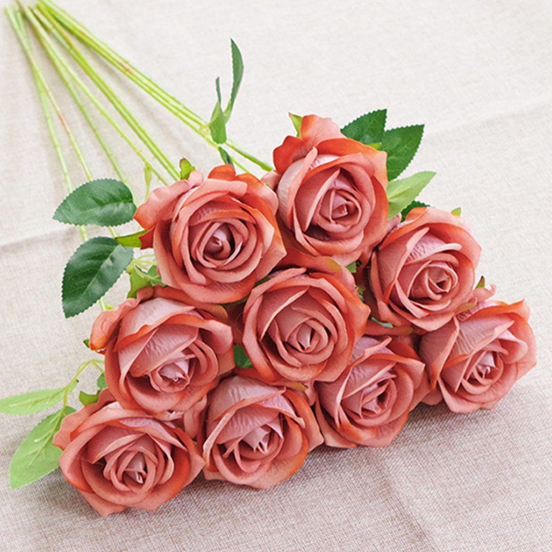 Highly simulated rose flower shop wedding professional dried rose flowers