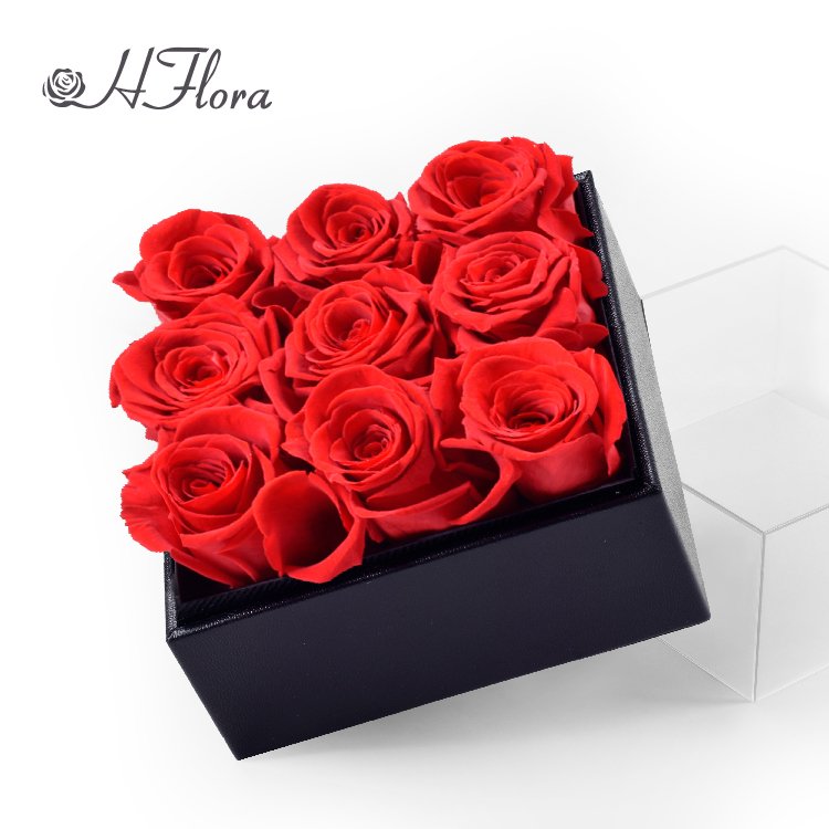 Valentine Gifts Forever Immortal Everlasting Decorative Real Touch Flowers Gold Long Life Eternal Preserved Roses in Box Gift