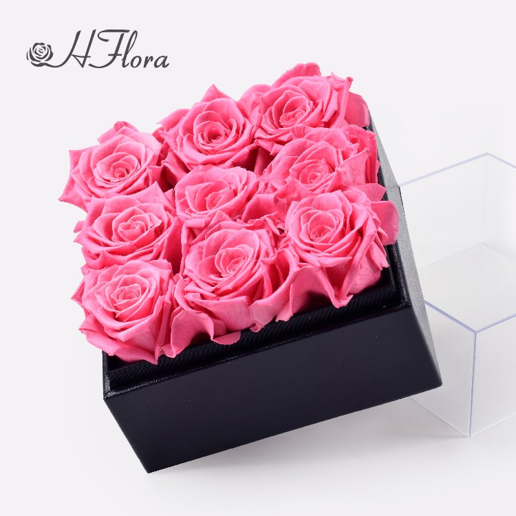 Valentine Gifts Forever Immortal Everlasting Decorative Real Touch Flowers Gold Long Life Eternal Preserved Roses in Box Gift