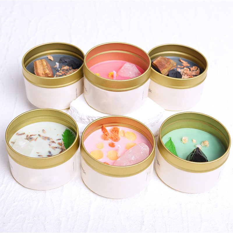 Service Christmas Easter Dried Flowers inside Private Label Luxury Soy Wax Candle with Scented Aromatherapy Healing
