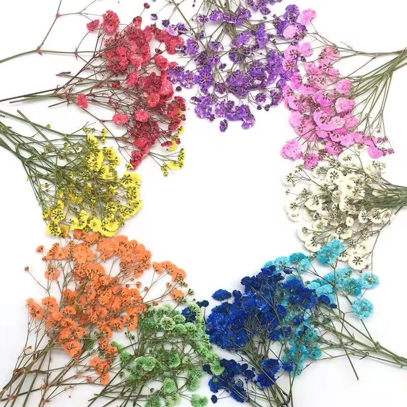 Wholesale Artificial Natural Dried Baby Breath Flowers Gypsophila Embossing for Wedding Home Party Decor DIY Materials