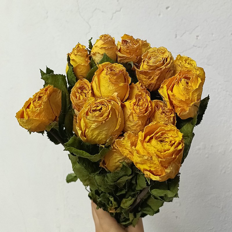 Wholesale Flower Dry Rose Flowers Bouquet Natural Dried Multi-head Roses For Home house Decoration Wedding