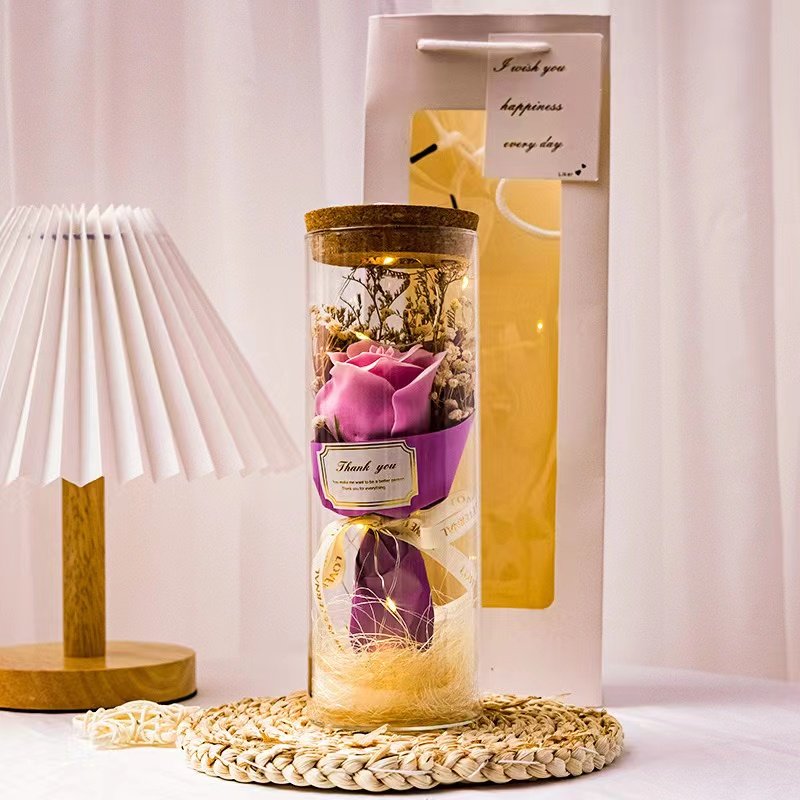 New Valentine's Day Anniversary Rose Full Star Sunflower Eternal Flower With Light Valentines Day Gift
