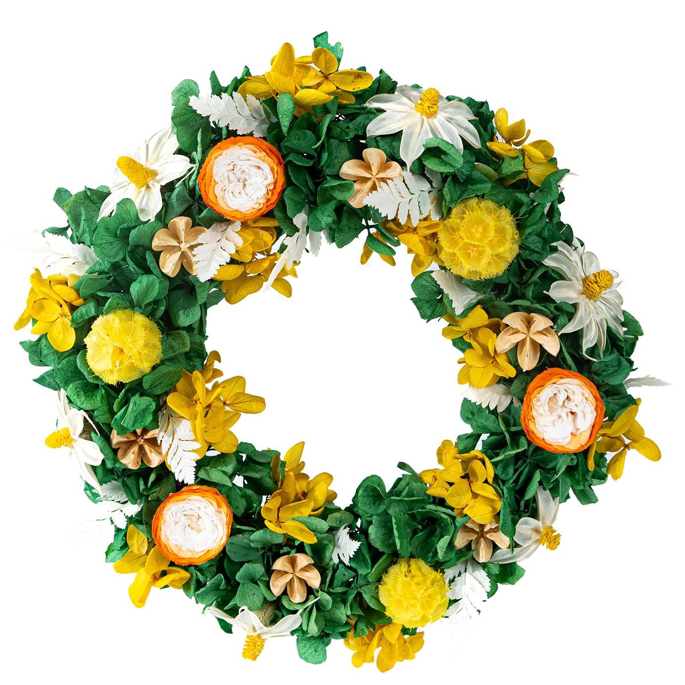29cm Green Christmas Decoration New Year Custom Ball Ornaments Door Decoration Preserved Flower Christmas Tree Garland Wreath