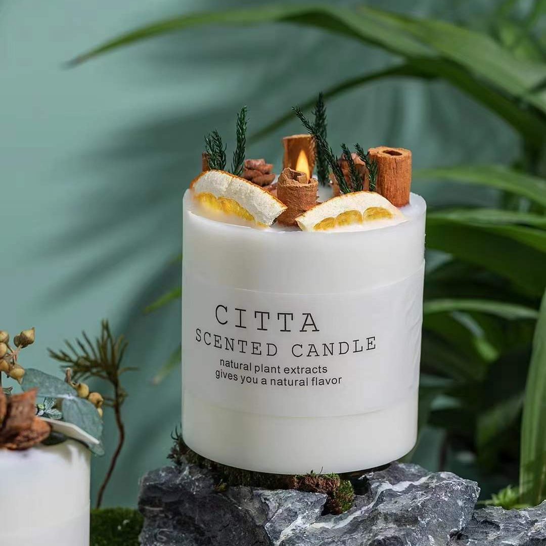 Handmade christmas decors soy wax essentiol oil fragrance aroma dried flowers scented candles gift set wedding gifts for guests