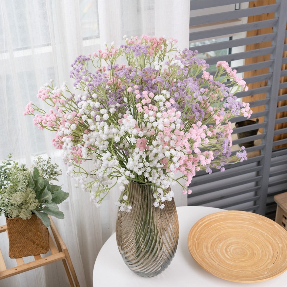 Factory Supply Plastic Dried Baby Breath Flower Faux Babys Breath Flowers Baby Breath for Christmas Halloween New Year