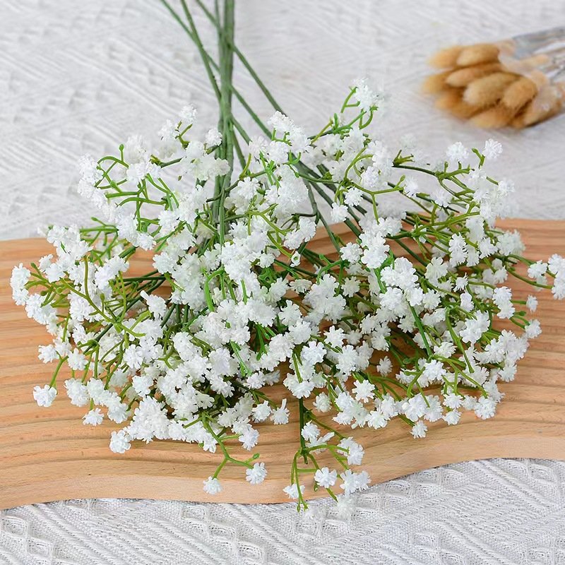 Factory Supply Plastic Dried Baby Breath Flower Faux Babys Breath Flowers Baby Breath for Christmas Halloween New Year