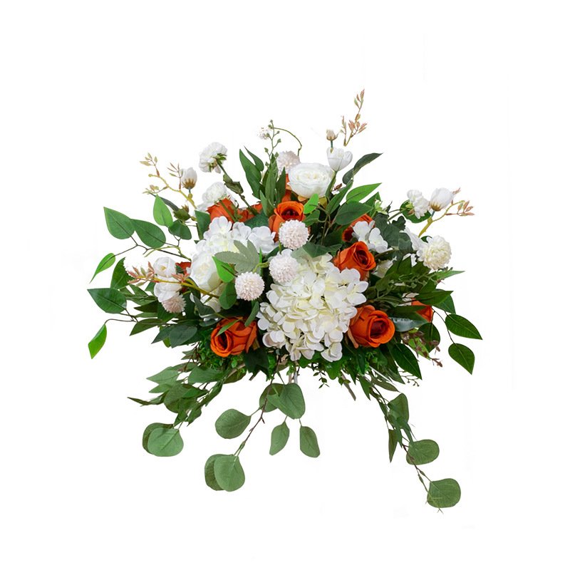 Wholesale Cheap Artificial Roses and Hydrangeas Dried Material Road Flower Balls for Weddings Christmas Parties Fake Flowers