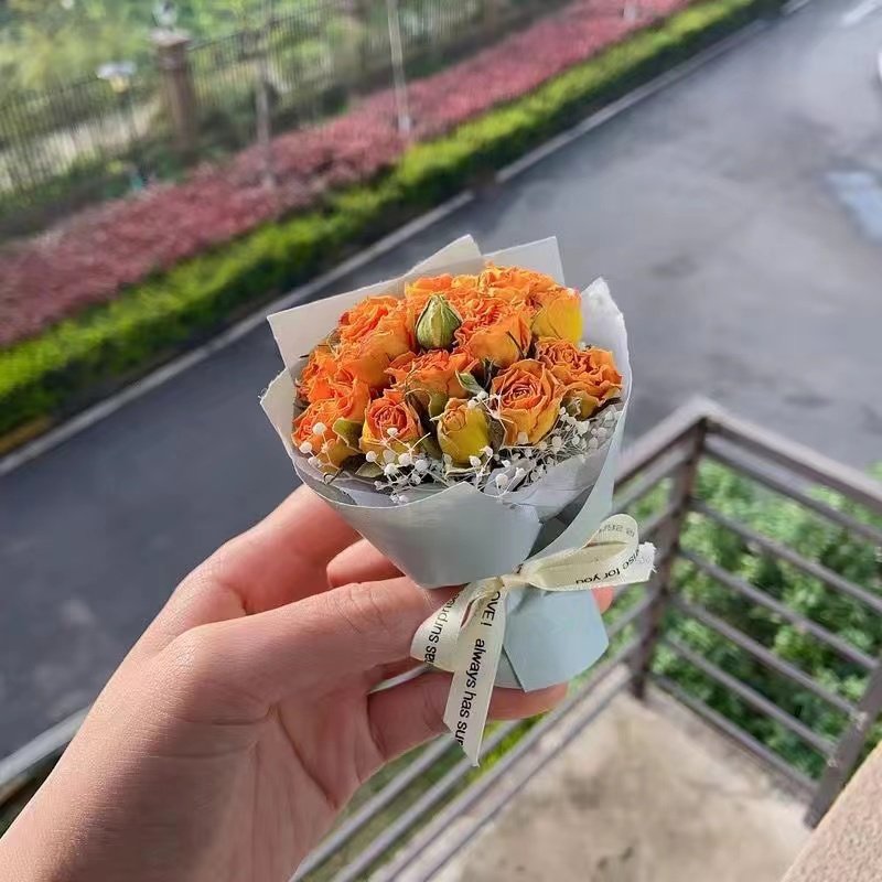 mini dried flower bouquet for car Dried Flowers Preserved Roses Forever Roses dried baby breath flower