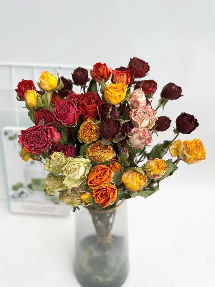 Dry roses rose dried flowers dried rose bouquet wedding home decoration wedding floral art-wholesale