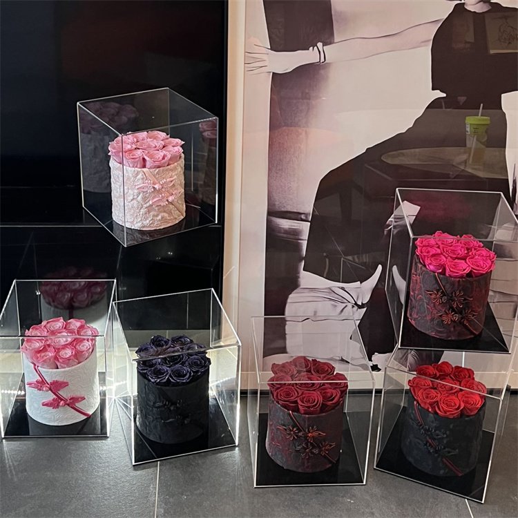 Wholesale Price Rose Bouquet Preserved Embracing Buckets Artificial Flowers Dried Flower Bouquet for Birthday Valentine's Day